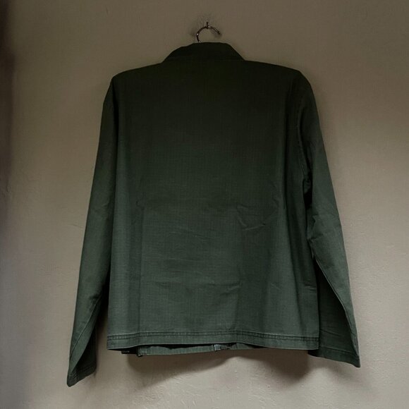 Cotton Studio Womens Zip Up Shirt Jacket Large Green Long Sleeve Lightweight USA - Picture 2 of 8